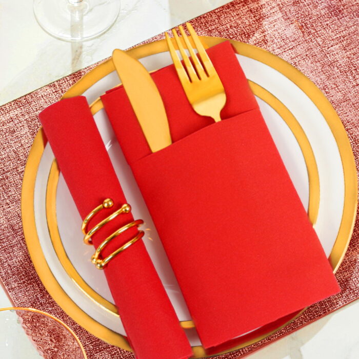 Paper Napkin28 KAMMAK Red Napkins Disposable Dinner Napkins 100 Pack - Image 1