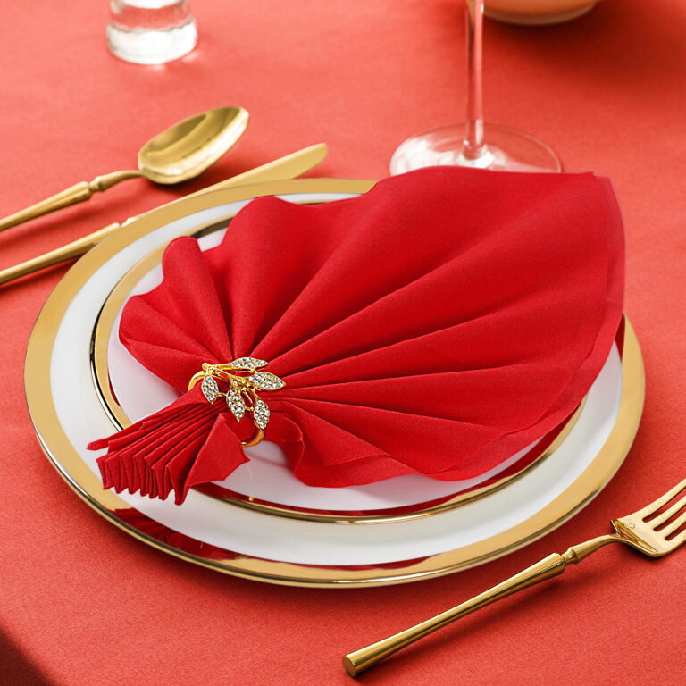 KAMMAK Red Napkins Disposable Dinner Napkins 100 Pack – detail view 3
