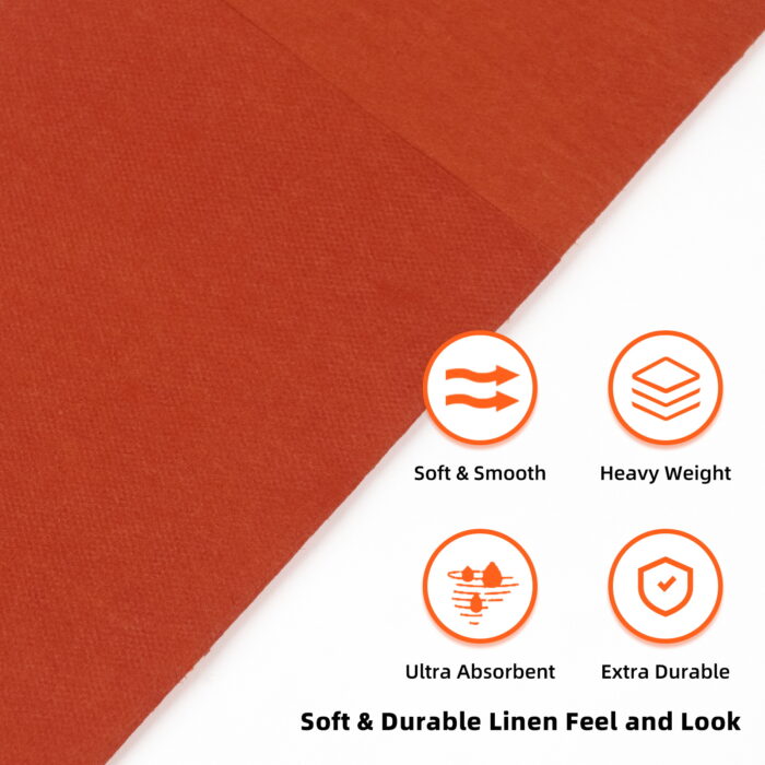 KAMMAK Napkins Disposbale Terracotta and Orange 100 Pack - Image 4