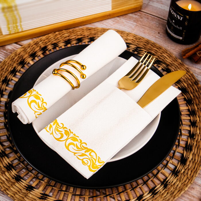 KAMMAK Napkins White Paper Napkins Disposable 100 Pack - Image 1