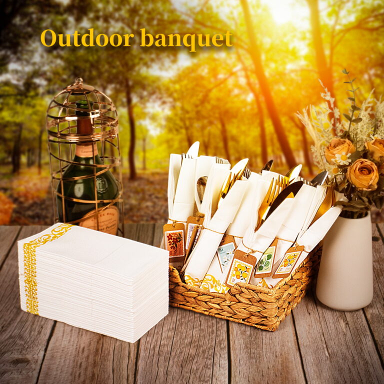 KAMMAK Napkins White Paper Napkins Disposable 100 Pack – detail view 4
