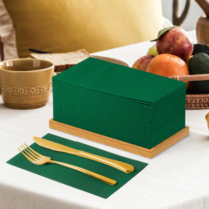 Paper Napkinapkins11 KAMMAK Green Napkin Disposable Napkins 100 Pack - Image 1