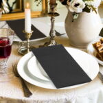 KAMMAK Dinner Napkins Disposable Dark Gray Pocket 100 Pack - Image 5