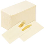 KAMMAK Napkins Disposable Beige Paper Napkins 100 Pack - Image 2