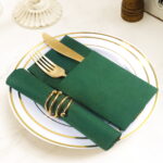 KAMMAK Dark Green Napkins Disposable Napkins 100 Pack