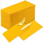 KAMMAK Napkins Disposable Orange-Yellow Paper Napkins - Image 2