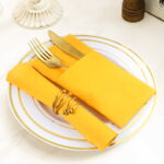 KAMMAK Napkins Disposable Orange-Yellow Paper Napkins