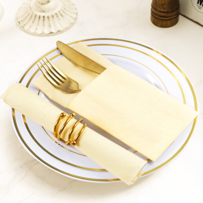 KAMMAK Napkins Disposable Beige Paper Napkins 100 Pack - Image 1