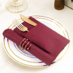 KAMMAK Burgundy Napkins Disposbale Dinner Napkins 100 Pack