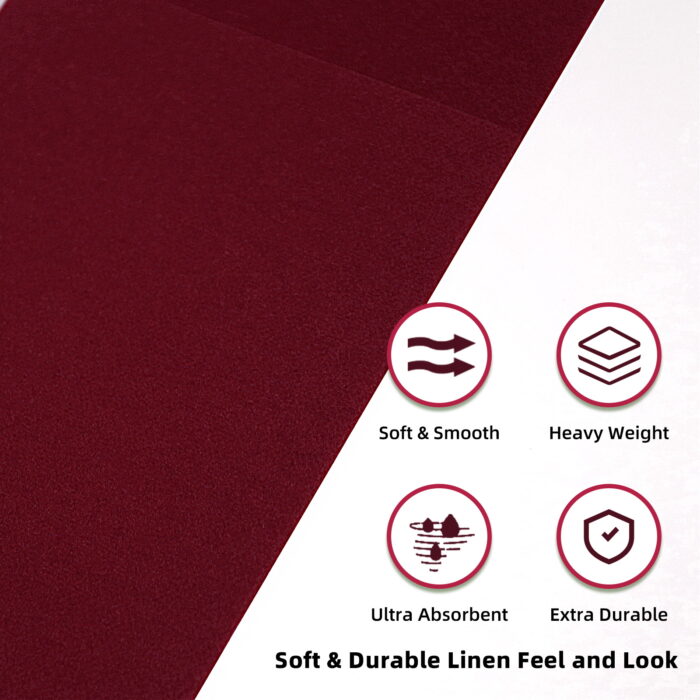 KAMMAK Burgundy Napkins Disposbale Dinner Napkins 100 Pack - Image 4