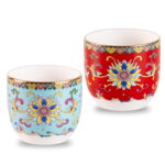 Tea Cups Set of 2, 6.35oz Mini Ceramic & Porcelain Tea Mugs - Image 2