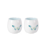 Tea Cup 2.3oz Small Tea Cups Set of 2 White Porcelain Tea Cups - Image 2