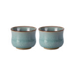 Tea Cup Set of 2 Porcelain Small Tea Cups 3.2oz Tea Cup Set - Image 2