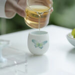 Tea Cup 2.3oz Small Tea Cups Set of 2 White Porcelain Tea Cups - Image 5