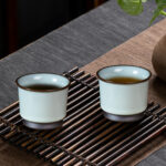 Tea Cup Set of 2 Porcelain Small Tea Cups Kung Fu Tea Set
