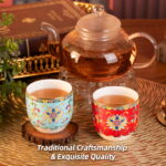 Tea Cups Set of 2, 6.35oz Mini Ceramic & Porcelain Tea Mugs - Image 4