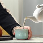 Tea Cup Set of 2 Porcelain Small Tea Cups 3.2oz Tea Cup Set - Image 5