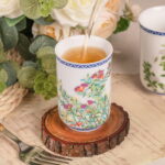 Asian Tea Cups Set of 2 4.23oz Mini Ceramic Porcelain Tea Mugs - Image 5