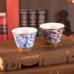 Ceramic Teacups 65ml/2oz Coffee Cup Set of 2 Vintage Mate Cup