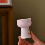 Tea Cups Porelain Tea Cup Set of 2 1.8oz Small Ceramic Teacups - Image 4