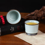Tea Cup Set of 2 Porcelain Small Tea Cups Kung Fu Tea Set - Image 2