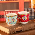 Tea Cups Set of 2, 6.35oz Mini Ceramic & Porcelain Tea Mugs