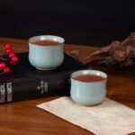 Tea Cup Set of 2 Porcelain Small Tea Cups 3.2oz Tea Cup Set - Image 4