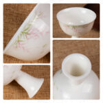 White Porcelain Tea Set with Short Stem for Hot/Cold Drink - Image 4
