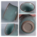 Tea Cup Set of 2 Porcelain Small Tea Cups 3.2oz Tea Cup Set - Image 3