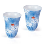 Ceramic Tea Cups Small, Cute Vintage Coffee Cup Set of 2 - Image 2