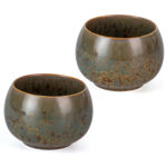 Ceramic Tea & Coffee Cups Set of 2 - Vintage Crystalline Glaze - Image 5