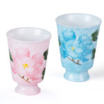 Ceramic Tea Cups Small Hand-Piled Peony Coffee Cup Set of 2 - Image 2