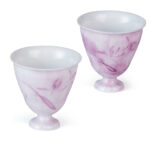 2.8oz Hand Painted Chinese Afternoon Tea Party Mugs Set of 2 - Image 2