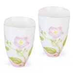 Ceramic Tea Cups Small 2.1oz Cute Vintage Coffee Cup Set of 2 - Image 2