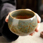 Ceramic Tea & Coffee Cups Set of 2 - Vintage Crystalline Glaze - Image 2