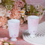 2.2oz Hand Painted Chinese Afternoon Tea Party Mugs Set of 2 - Image 4