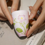 Ceramic Tea Cups Small 2.1oz Cute Vintage Coffee Cup Set of 2