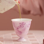 2.8oz Hand Painted Chinese Afternoon Tea Party Mugs Set of 2 - Image 6