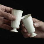 Secret Green Ceramic Tea Cups Small Cute Vintage Cup Set of 2 - Image 2