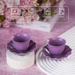 Ceramic Tea Cups Small 1.9oz Hand Painted Tea Party Mugs - Image 4