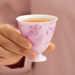 2.8oz Hand Painted Chinese Afternoon Tea Party Mugs Set of 2