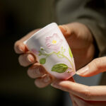 Ceramic Tea Cups Small 2.1oz Cute Vintage Coffee Cup Set of 2 - Image 4