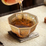 Tall Octagonal Cup Ceramic Tea Cups Set of 2