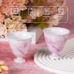 2.8oz Hand Painted Chinese Afternoon Tea Party Mugs Set of 2 - Image 4