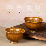 Vintage Crystalline Glaze Espresso Mugs Tall Flower-shaped Cup - Image 3