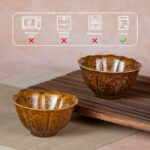 Flower-shaped Cup Ceramic Tea & Coffee Cups Set of 2 - Image 3