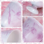 2.8oz Hand Painted Chinese Afternoon Tea Party Mugs Set of 2 - Image 3