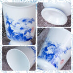 Ceramic Tea Cups Small, Cute Vintage Coffee Cup Set of 2 - Image 3