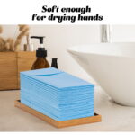KAMMAK Light Blue Napkins Disposable with Pocket 100 Pack - Image 5