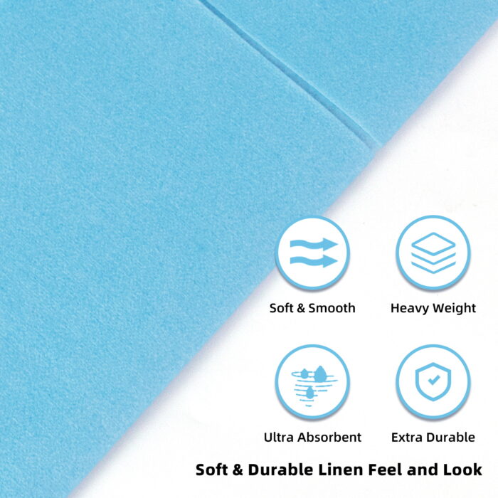 KAMMAK Light Blue Napkins Disposable with Pocket 100 Pack - Image 6